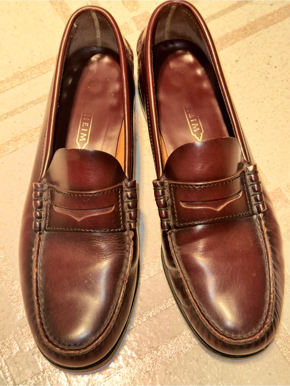 Florsheim Burgundy Penny Loafers 9.5 - Picture 3 of 16
